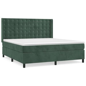vidaXL Sommier à lattes de lit et matelas Vert foncé 180x200cm Velours