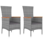 vidaXL Ensemble de salon de jardin 3 Pièces gris poly rotin et acacia