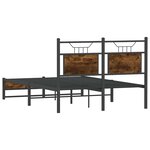 vidaXL Cadre de lit sans matelas chêne fumé 120x190 cm bois ingénierie
