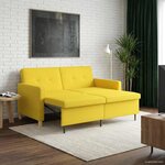 vidaXL Canapé-lit escamotable Jaune clair 154 x 94 5 x 80 5 cm Tissu