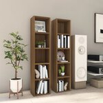 vidaXL Armoires à CD 2 Pièces Chêne marron 21x16x93 5cm Bois d'ingénierie