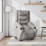 vidaXL Fauteuil inclinable électrique gris nuage tissu