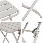 vidaXL Ensemble de Bistro Pliable 3 Pièces en Acier Beige de