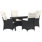 vidaXL Ensemble de jardin 5 pièces avec coussins Noir Poly Rattan
