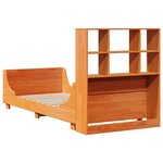 vidaXL Lit bibliothèque sans matelas cire marron 90x200 cm bois massif