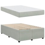 vidaXL Cadre de lit avec matelas Gris clair 120 x 190 cm Velours