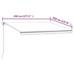 vidaXL Auvent rétractable automatique 450x350 cm Crème