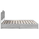 vidaXL Lit de Rangement Gris Sonoma 200 x 200 cm Bois d'ingénierie