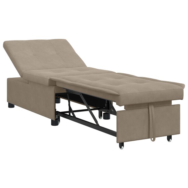 vidaXL Canapé-lit 3-en-1 en tissu taupe