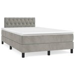 vidaXL Sommier à lattes de lit avec matelas LED gris clair 120x190 cm