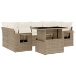 vidaXL Salon de jardin avec coussins 7 Pièces beige résine tressée