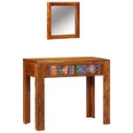 vidaXL Table de maquillage Marron miel en bois massif d'acacia
