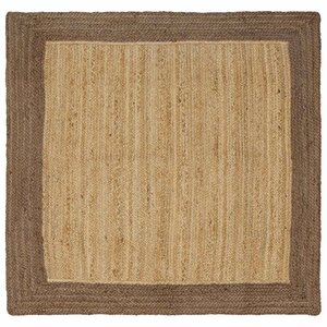 vidaXL Tapis de surface Gris 120 x 120 cm Jute