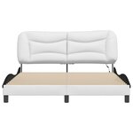 vidaXL Cadre de lit avec LED sans matelas blanc et noir 160x200 cm