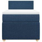 vidaXL Sommier à lattes de lit avec matelas Bleu 90x200 cm Tissu