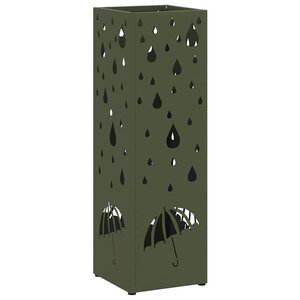 vidaXL Porte-parapluie Olive 15 5 x 15 5 x 49 cm Métal