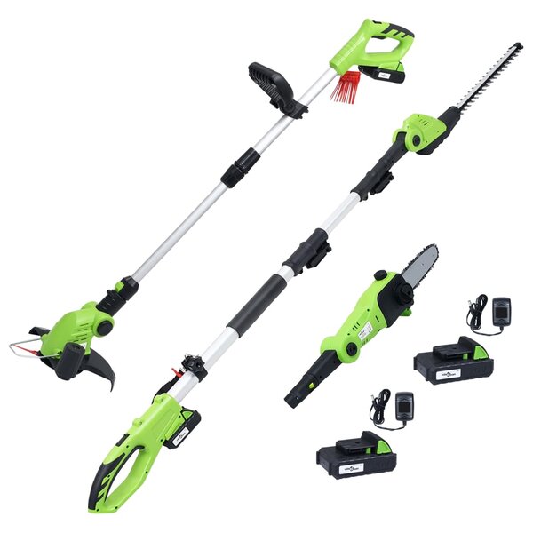 vidaXL Set outils électriques jardin sans fil 3Pièces chargeurs/batteries