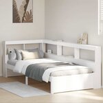vidaXL Lit bibliothèque sans matelas blanc 75x190cm bois de pin massif
