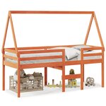 vidaXL Lit haut sans matelas cire marron 80x200 cm bois de pin massif