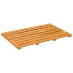 vidaXL Tapis de bain Uni Marron 100 x 53 cm bois