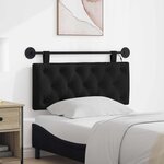 vidaXL Tête de lit suspendue Avec lumière LED Noir Tissu