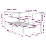 vidaXL Lit bibliothèque sans matelas 75x190 cm bois de pin massif