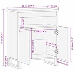 vidaXL Buffet Marron 60 x 33 x 75 cm bois de manguier massif