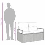 vidaXL Canapé de jardin 2 places avec des coussins beige en poly rattan