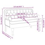 vidaXL Banc avec dossier gris foncé 119 5x64 5x75 cm velours