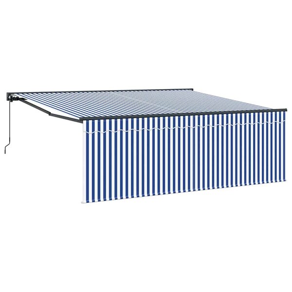 vidaXL Auvent Rétractable Bleu et Blanc 400 × 300 cm