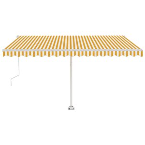 vidaXL Auvent automatique capteur de vent/LED 400x350cm Jaune et blanc