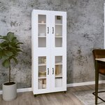 vidaXL Buffet haut Blanc 69 5x34x180 cm Bois d'ingénierie