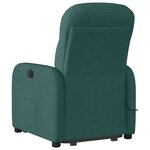vidaXL Fauteuil inclinable de massage Vert foncé Tissu
