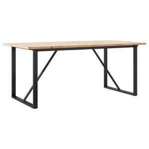vidaXL Table à manger cadre en O 180x90x75 5 cm bois pin massif acier