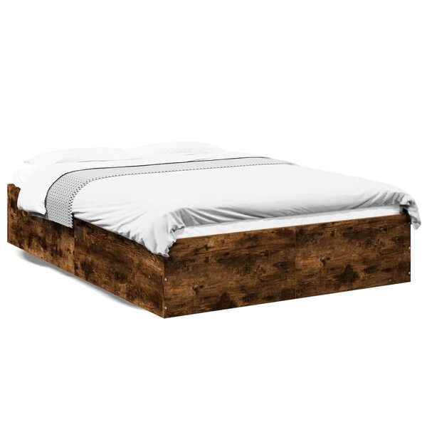 vidaXL Cadre de lit sans matelas chêne fumé 120x190 cm