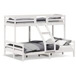 vidaXL Lit superposé sans matelas 90x200/140x200 cm blanc bois massif