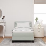 Lit à ressort avec matelas et lumière LED Gris clair 100x200 cm Velours