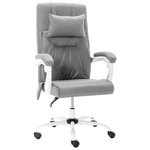 Chaise fauteuil siège de bureau informatique étude de massage tissu gris 02_0024011