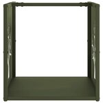 vidaXL Portant de bois chauffage vert olive 40x40x40 cm