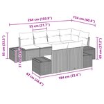 vidaXL Canapé de jardin 7 pièces avec coussins en rotin noir synthétique