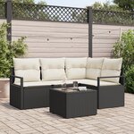 Set de Canapé de Jardin vidaXL 4 Pièces avec Coussins Rattan Poly Brown