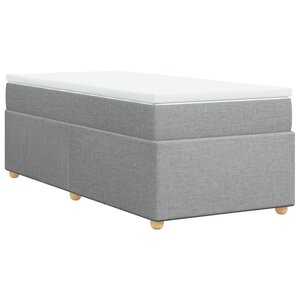 vidaXL Sommier à lattes de lit et matelas Gris clair 90x190 cm Tissu