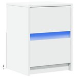 vidaXL Armoire de chevet avec lumières LED blanc bois d'ingénierie