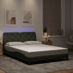 vidaXL Cadre de lit avec lumières LED gris clair 120x200 cm velours