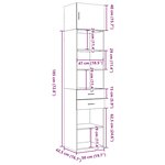 vidaXL Armoire de rangement mince chêne fumé 50x42 5x225 cm
