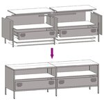 vidaXL Meuble TV anthracite 135x39x43 5 cm acier laminé à froid