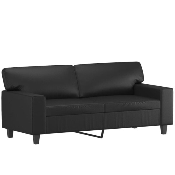 vidaXL Canapé à 2 places Noir 140 cm Similicuir