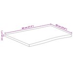 vidaXL Dessus de table 80x60x2 5 cm bord vivant bois massif manguier