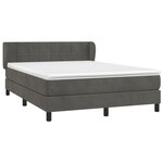 vidaXL Sommier à lattes de lit et matelas Gris foncé 140x190cm Velours