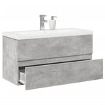 vidaXL Ensemble de meubles de salle de bain 2 Pièces gris béton